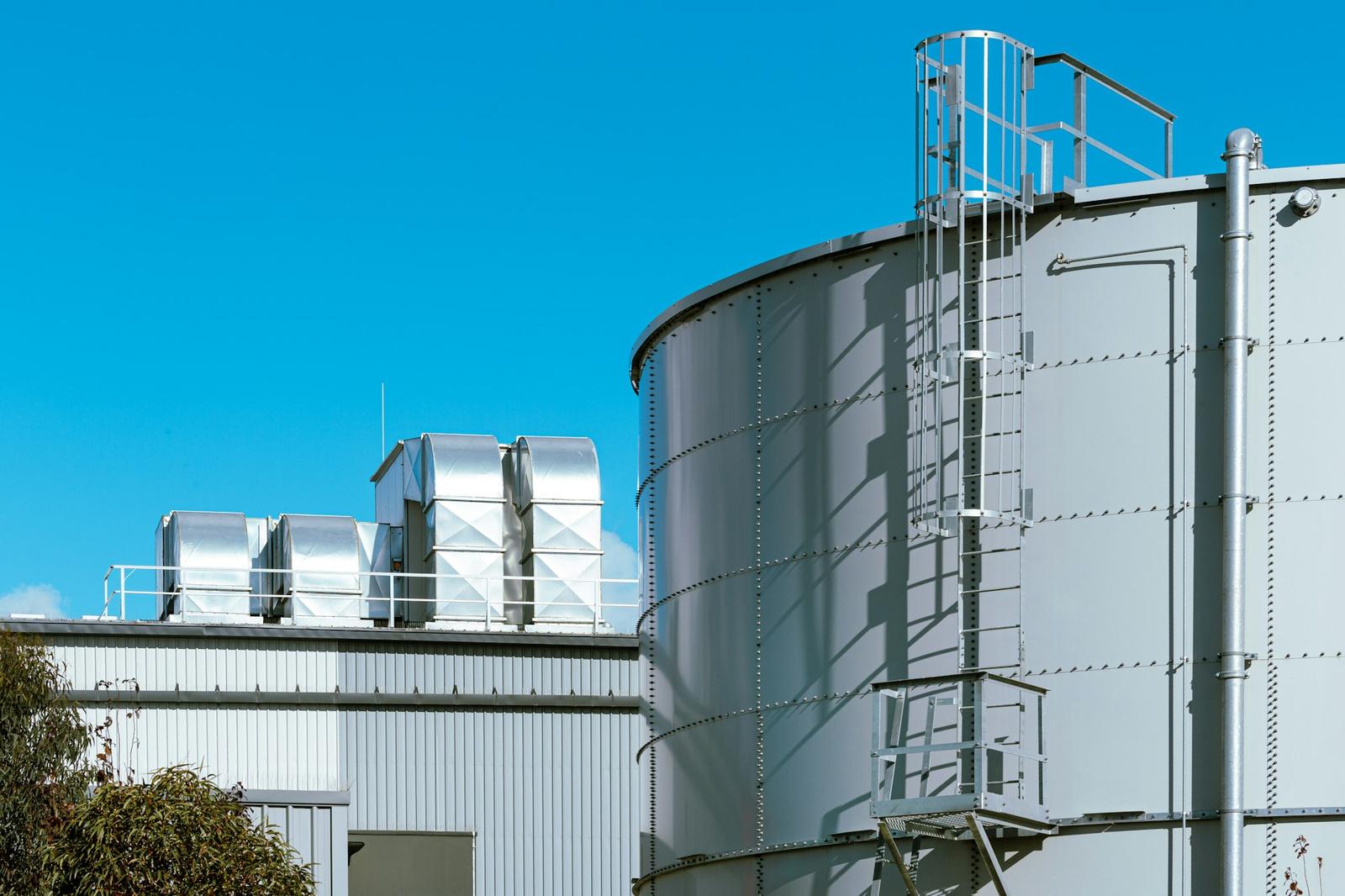 Large steel storage tank